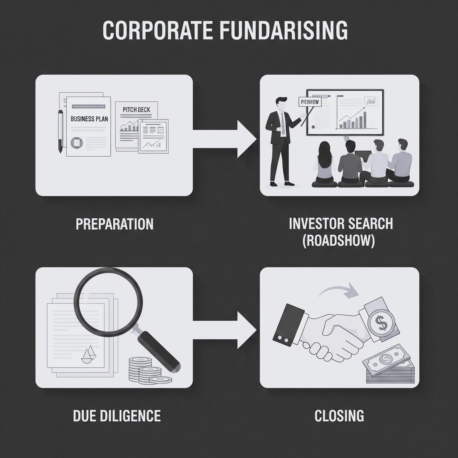 Les 4 étapes d&rsquo;une levée de fonds
