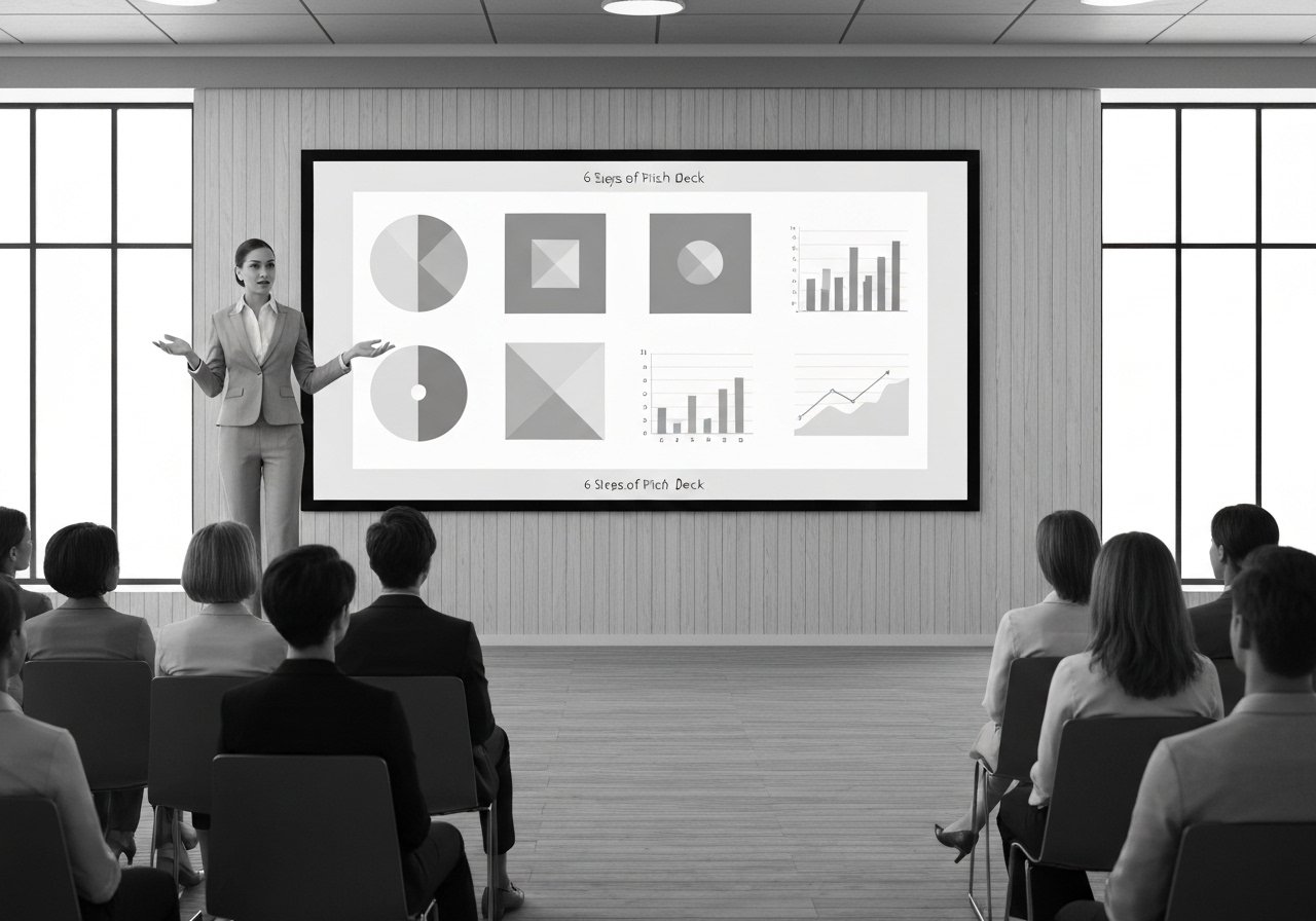 Femme d'affaires présentant des graphiques financiers à un auditoire — DB France Invest, conseil en financement