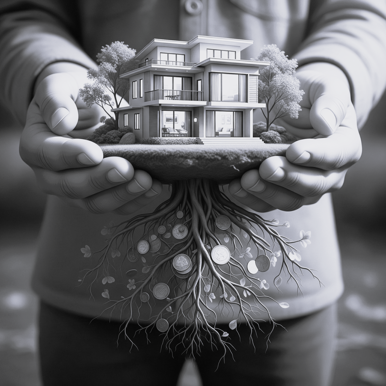 L’image illustre puissamment le cœur de l’expertise de DB France Invest, société de conseil en gestion et financement fondée en 2020. On y voit une maison moderne soigneusement tenue entre des mains, symbolisant la sécurisation du patrimoine immobilier, tandis que des racines profondes, enrichies de pièces de monnaie, suggèrent la croissance financière, la création de valeur et la monétisation d’actifs. Ce visuel traduit parfaitement l’approche innovante de DB France Invest : transformer les biens, qu’ils soient immobiliers, financiers ou numériques tels que le bitcoin, en leviers puissants de financement. DB France Invest se positionne comme un acteur clé dans la monétisation d’actifs, le montage de financements immobiliers, le financement d’entreprises, la levée de fonds et la valorisation de métaux précieux et d'instruments financiers. Grâce à un réseau international de partenaires, l'entreprise crée des écosystèmes financiers personnalisés, sûrs et orientés résultats, permettant à ses clients – particuliers et sociétés – de dynamiser leur trésorerie ou leurs projets de développement. La philosophie centrée sur le client, axée sur la simplification de la vie financière, combinée à une maîtrise pointue des mécanismes de financements alternatifs, fait de DB France Invest un partenaire de référence dans l’univers de l’investissement et de la monétisation patrimoniale. **Mots-clés SEO** : financement immobilier, monétisation d’actifs, levée de fonds entreprise, conseil financier France, bitcoin financement, DB France Invest, monétisation or, financement entreprise innovante.