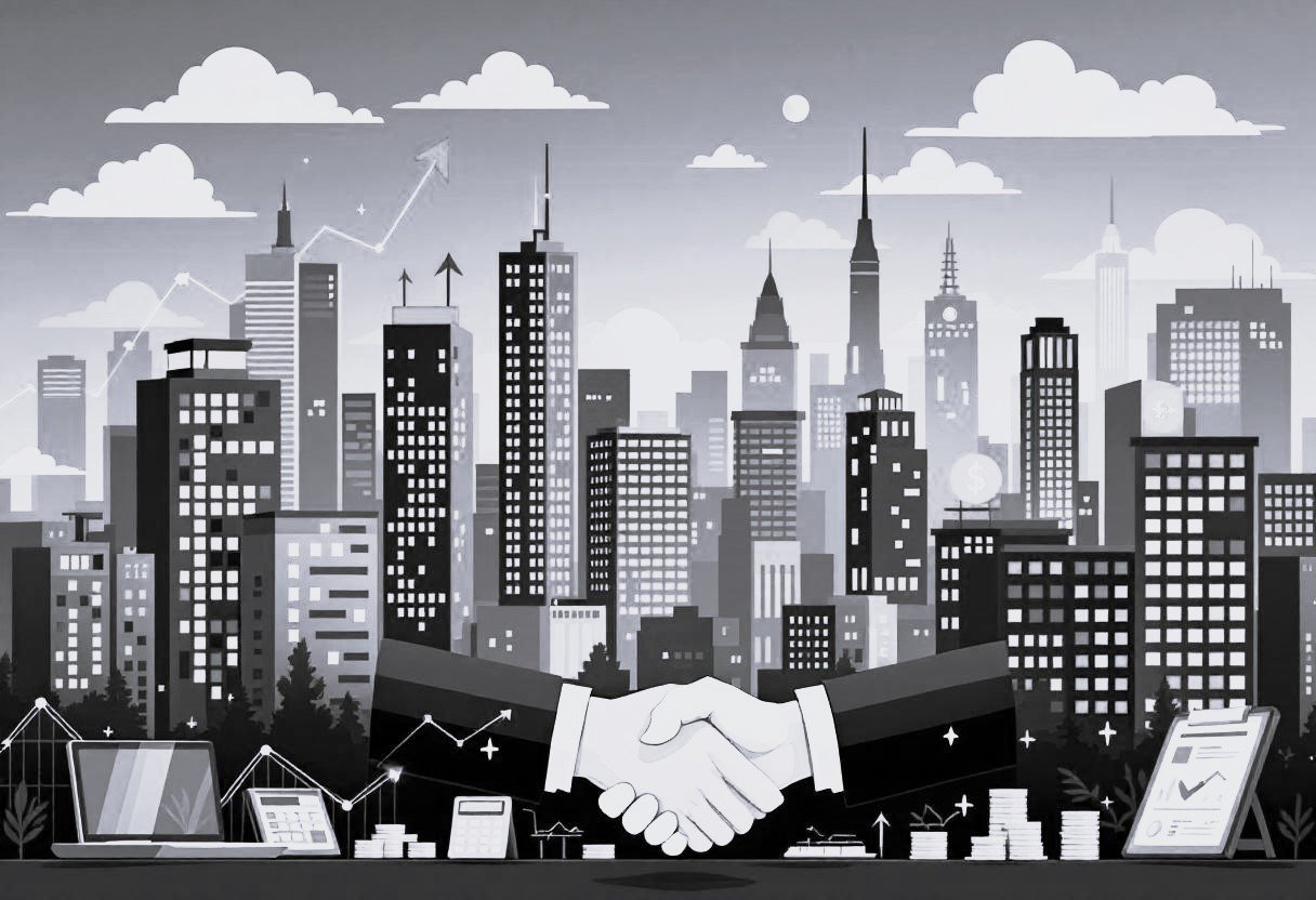 Découvrez DB France Invest, cabinet de conseil en gestion et financement fondé en 2020, spécialisé dans la monétisation d’actifs et la levée de fonds pour particuliers et entreprises. L'image illustre parfaitement l’univers financier dynamique dans lequel évolue DB France Invest, avec une métropole moderne en arrière-plan, des gratte-ciel symbolisant la croissance économique, et une poignée de main représentant la confiance et la réussite des partenariats. DB France Invest propose des solutions innovantes en financement immobilier, monétisation de biens (immobilier, or, bitcoins, instruments financiers), et financement d'entreprises sur mesure. Grâce à une approche centrée sur le client et un écosystème sécurisé construit avec des partenaires internationaux, DB France Invest simplifie la gestion des actifs et optimise la liquidité. Optez pour DB France Invest pour développer vos projets via des stratégies financières avancées alliant efficacité, sécurité et performance. Un acteur incontournable de la monétisation et du financement en France et à l’international.