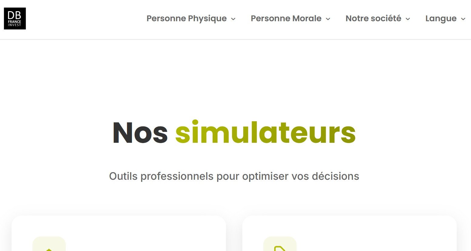 Simulateurs professionnels pour optimiser décisions financement — DB France Invest, outils conseil